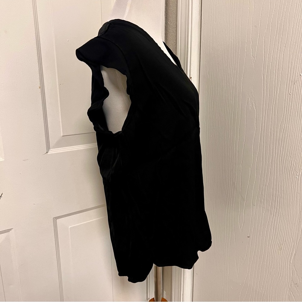 Kate Spade Crepe Satin Flutter Top H3 - image 3